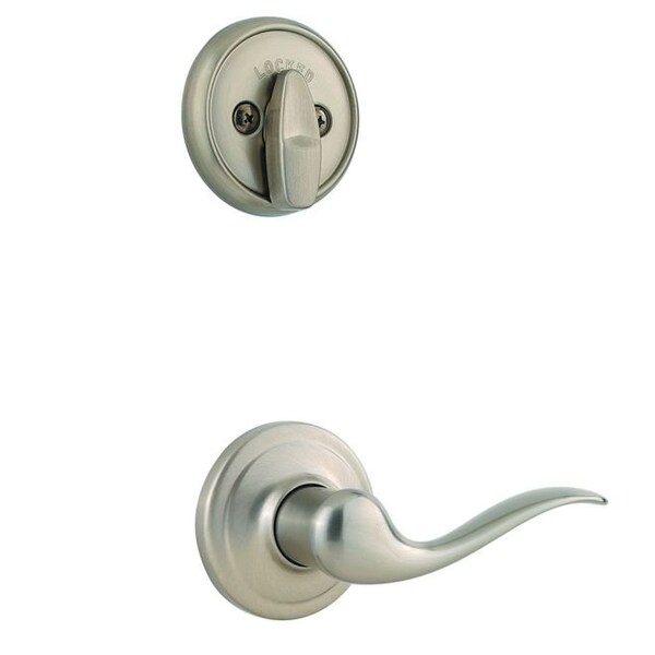 Tustin Lever Interior Single Cylinder Handleset Trim, Satin Nickel